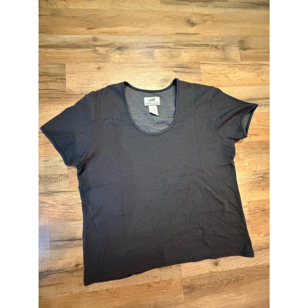 90's vintage Horney Toad‎ Sustainable Black T-Shirt Cozy Gorp Capsule Wardrobe